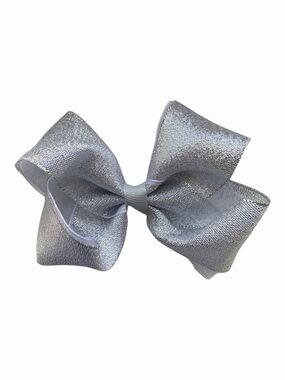 NWT Wonder Nation Grosgrain Hairbow Girls Size 4” X 3” Silver Clip Sparkle